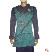 Hand embroidered rib 2-layer rib top