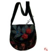 Flower decorated felt flap bag