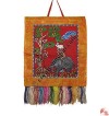 Embroidered four-friends brocade wall hanging