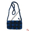 Check design small size long strap bag