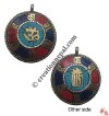Two-side stone-set round locket 1