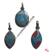 Tiny size stone chips brass locket 2