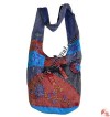 front pocket and flower hand emb bag