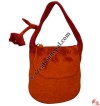Flower design short strap felt bag