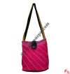 Slanted stripes felt ladies bag