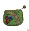 Hand Embroidered felt coin purse