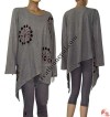 Razor cut flower hanging pocket fine rib top