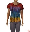 Tie-dye viscose cap-sleeves top