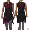 Letter prints and plain cotton hooded dress