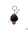 Felt brown mushroom key ring