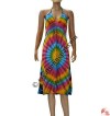 Tie dye fine rib dress