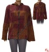 Stripes patch-work ice-hood cotton jacket