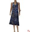 Mixed patch-work tie dye halter dress