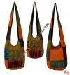 Front hand emb peace razor-cut patch bag
