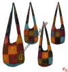 Razor-cut patch work hand paints cotton lama bag