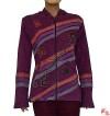 Stripes patch flower purple jacket