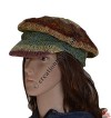 Hemp-cotton stripes cable hat