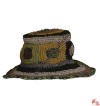 Hemp-cotton patch crochet round wire hat