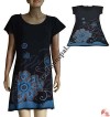 Print over hand emb flower dress2