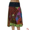 Patch-work hand emb skirt