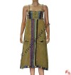 Braided strap patch-work dress