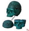 Skull turquoise resin emboss ashtray