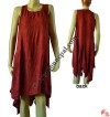 Zig-zag back crepe loose dress