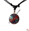 Om mani mantra colorful brass pendant