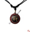 Tibetan OM round brass pendant