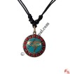 Buddha eye round brass pendant1