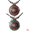 Colorful big brass pendant