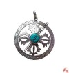 Auspicious Dorje white metal pendant1