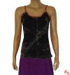 Rib tie-dye razor cut stripes tank top