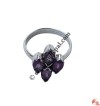 Amethyst flower finger ring