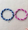 Twisted pattern glass beads bangle