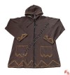 Cotton-fleece long jacket