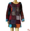 Square patches-razor cut rib dress