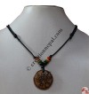 Hemp leaf carved bone pendant