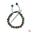 Turquoise-amber beads wristband