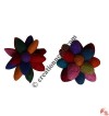 2-layer oval beads Flower Brooch