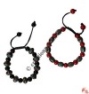 Decorated and solid beads bracelet