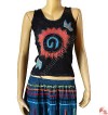Sun design hand emb rib tank top