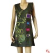 4-Star patch flower print dress