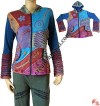 Uneven patch-work razor-cut Jacket