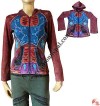 Razor-cut and hand emb. patch Jacket