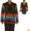 Lotus design rainbow sleeves hoodie