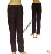 Front razor-cut rib Brown trouser