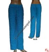 Front razor-cut rib Turquoise trouser