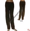 Front razor-cut rib Dark-Green trouser