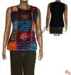 Hand Emb. Razor-cut patch top